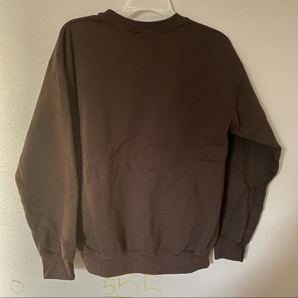 Y2K Brown Crewneck Cyber Streetwear Grandfather Sweater - Picture 3 of 3